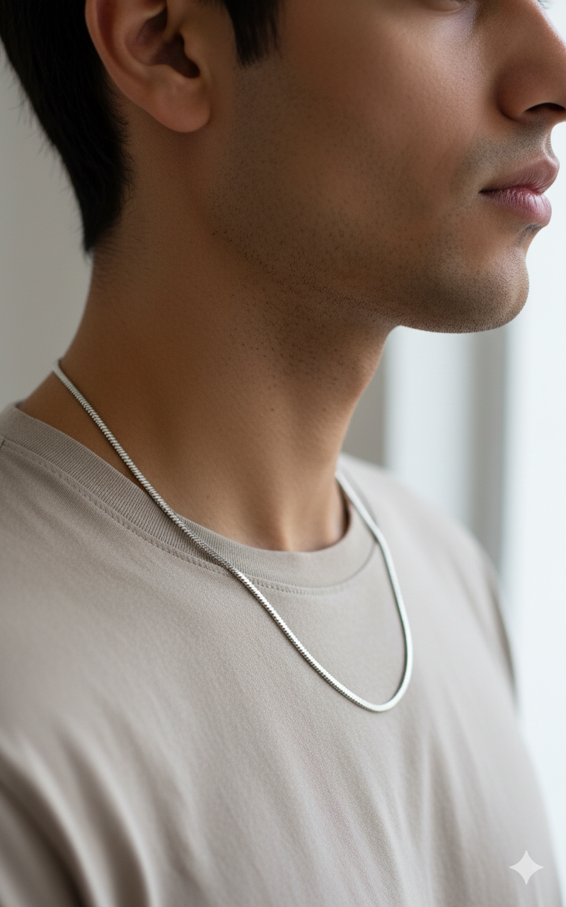 Silver Sleek Herringbone Chain