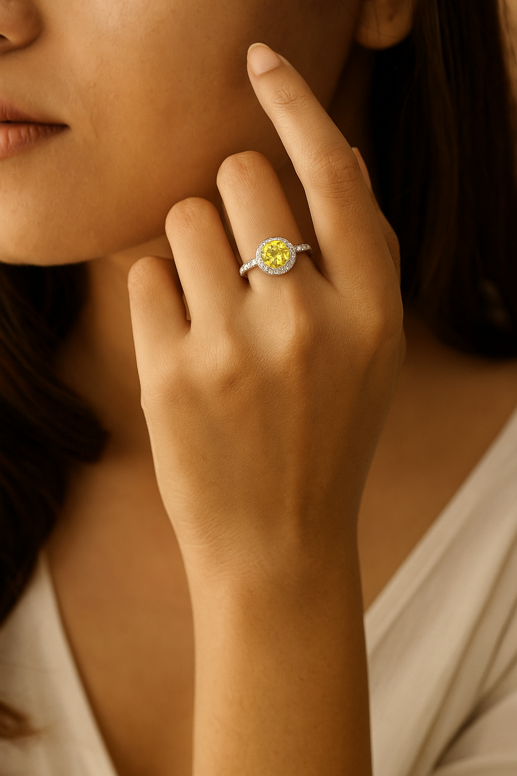 Golden Halo Spark Ring