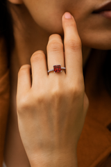 Silver Scarlet Radiance Emerald Ring