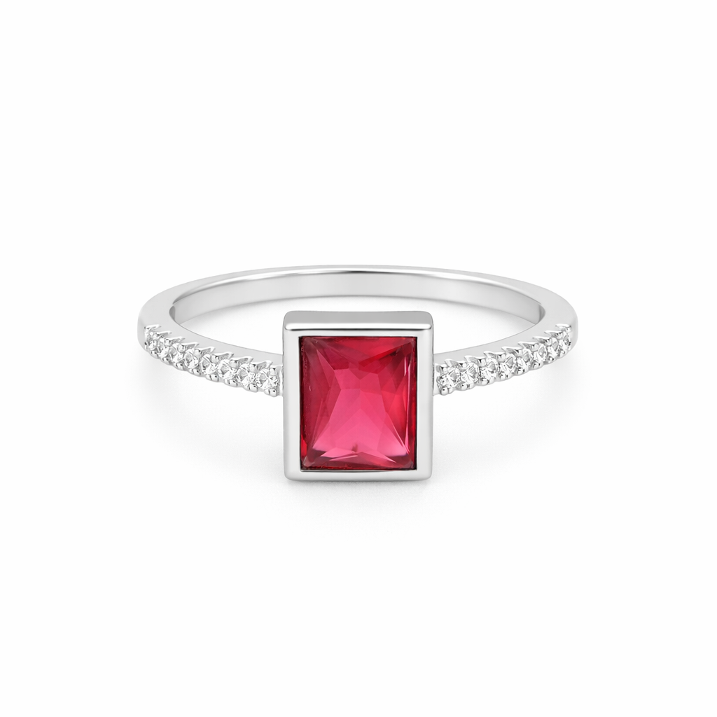 Ruby Frame Statement Ring – Minimal Geometric Adjustable Ring for Women | Modern Elegant Everyday Jewellery