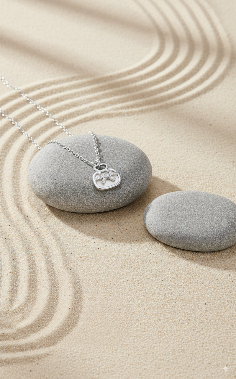 Silver Bow Charm Pendant Necklace