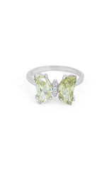 Silver Lemon Frost Butterfly Ring