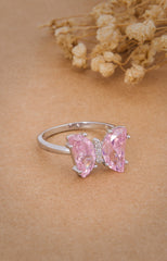 Rosé Flutter Butterfly Silver Ring