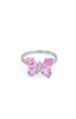 Rosé Flutter Butterfly Silver Ring