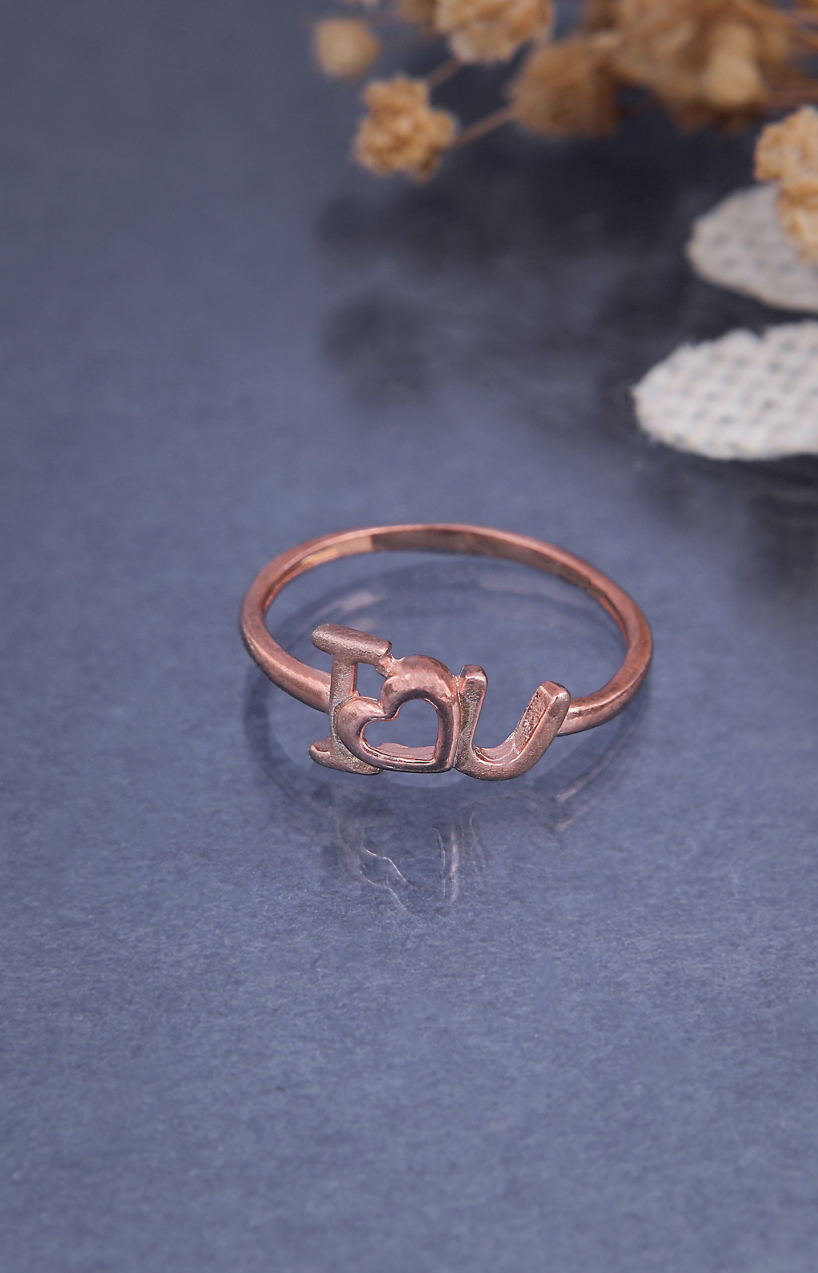 Rose Gold "I ♥ U" Ring