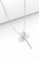Silver Grace Bow Pendant Necklace