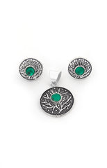 Antique Eternal Roots Silver Pendant Set