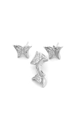 Fluttering Grace Silver Pendant Set