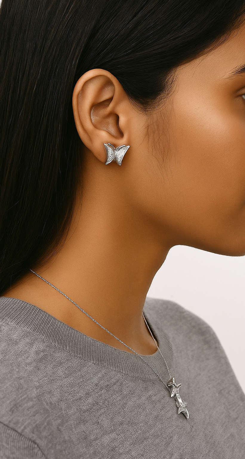 Fluttering Grace Silver Pendant Set