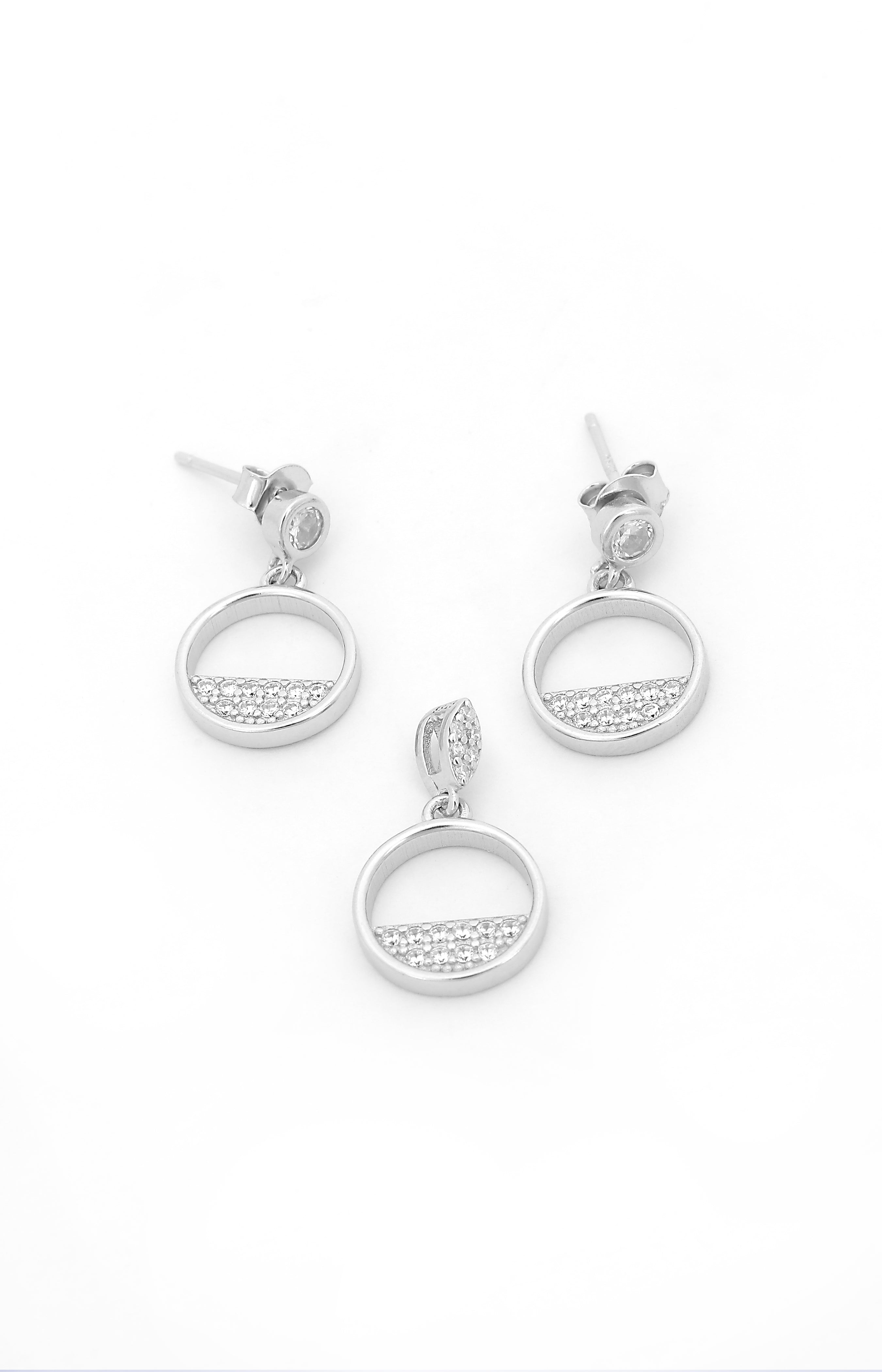 Lunar Glow Silver Pendant Set