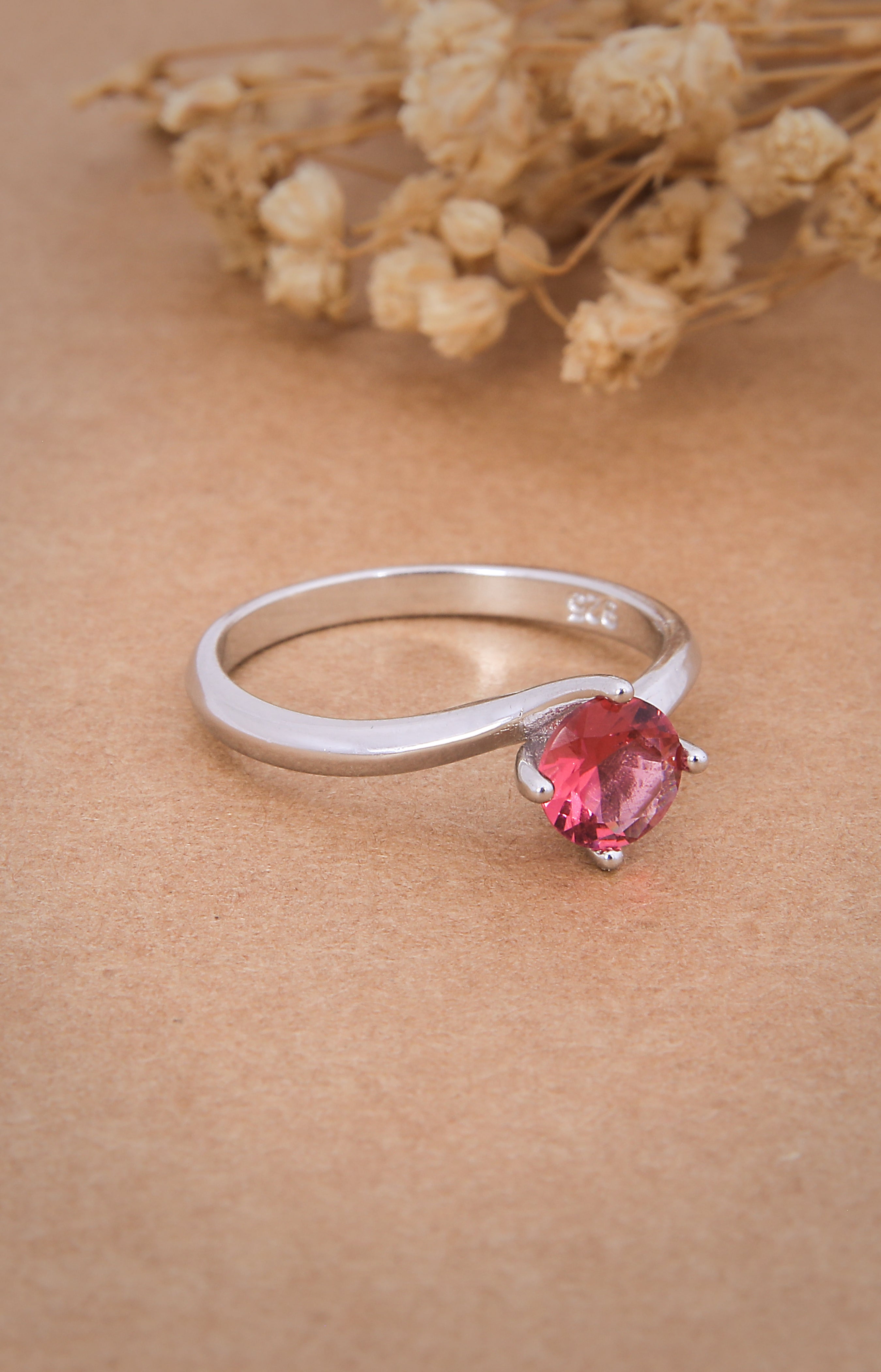 Silver Rose Radiance Twist Ring