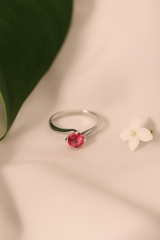 Silver Rose Radiance Twist Ring