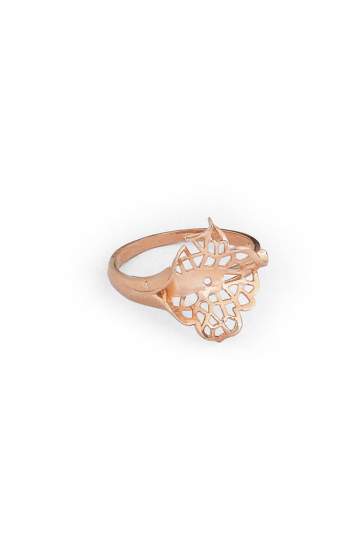 Rose Gold Floral Cutout Ring