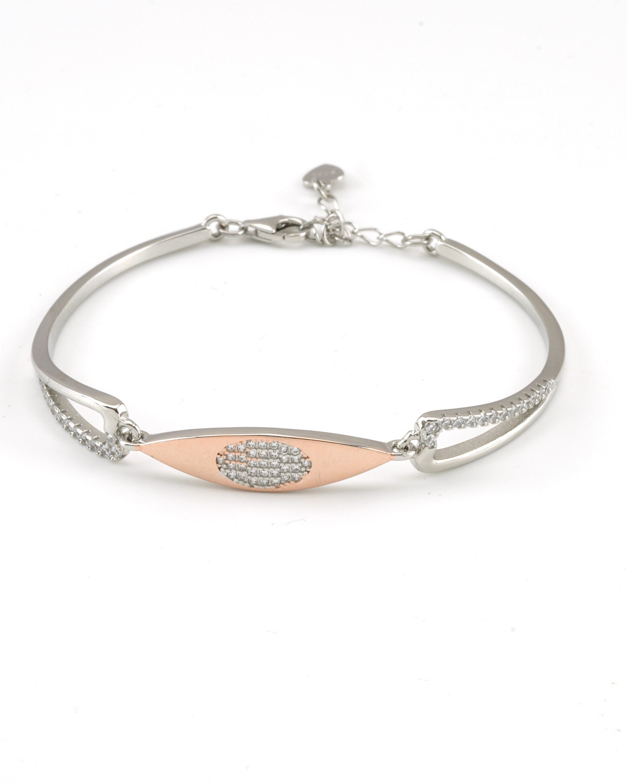 Rosé Pavé Arc Bracelet