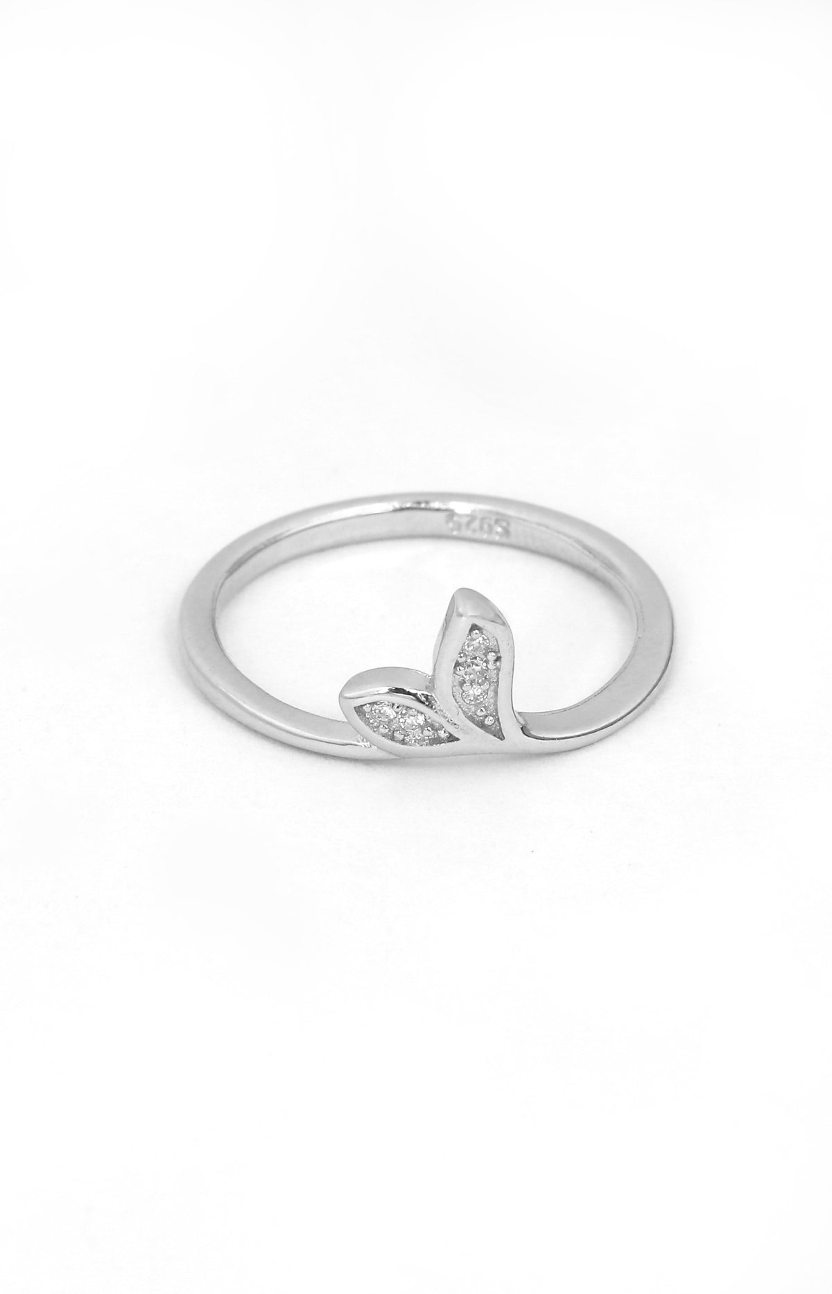 Silver Mini Butterfly CZ Ring