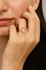 Rose Gold Floral Cutout Ring