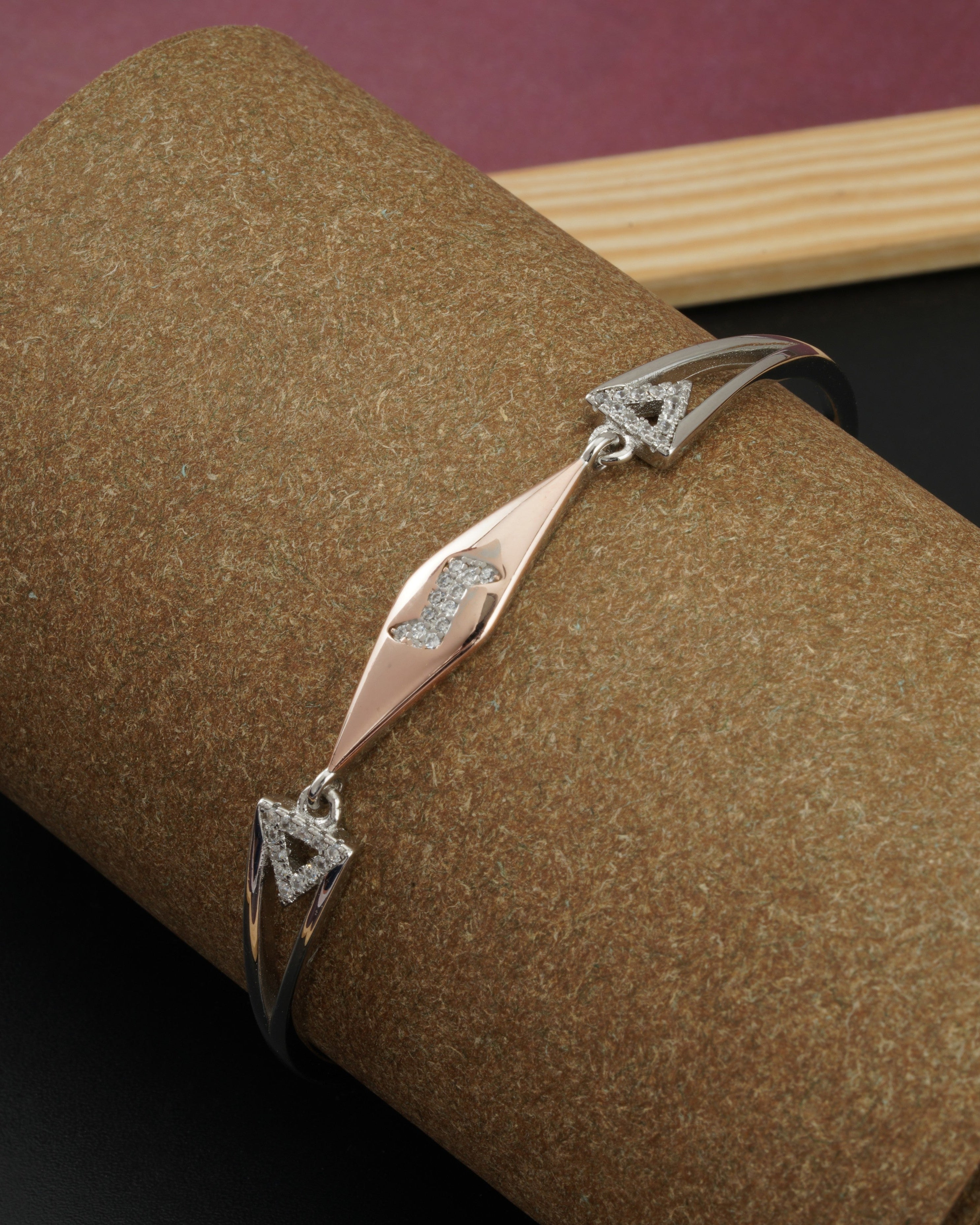 Rosé Wave Pavé Bracelet