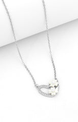 Silver Blossom Heart Pendant Necklace