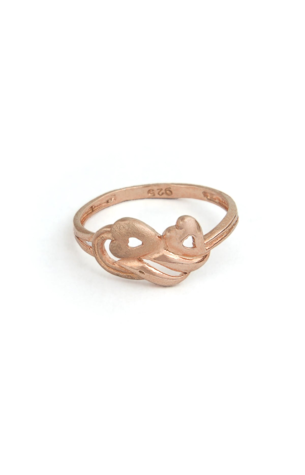 Twin Hearts Wavy Line Ring