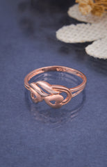 Twin Hearts Wavy Line Ring