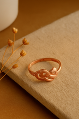 Twin Hearts Wavy Line Ring