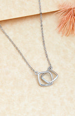 Silver Twin Harmony Pendant Necklace