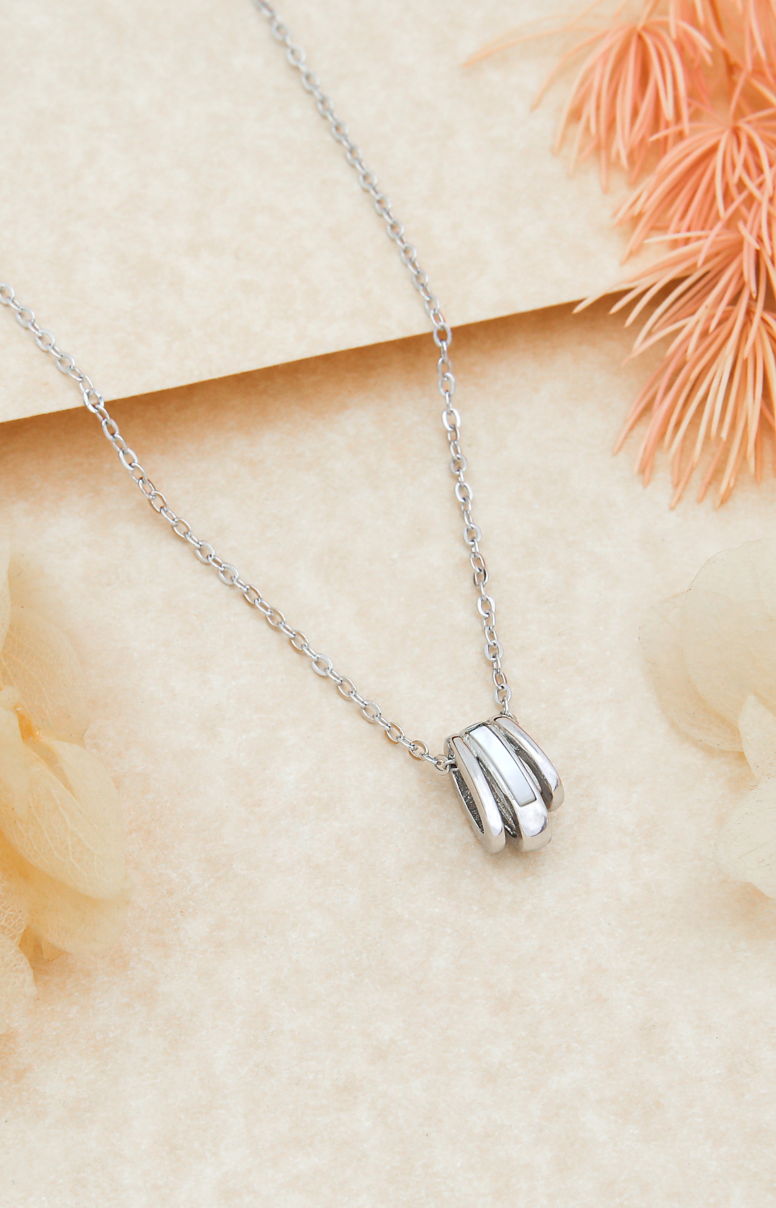 Silver Eterna Band Pendant Necklace