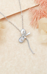 Silver Grace Bow Pendant Necklace