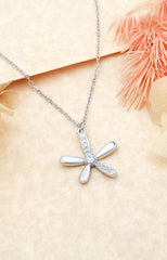 Silver Starlit Bloom Pendant Necklace
