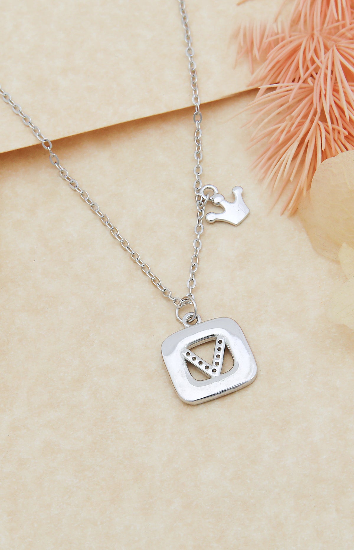 Silver Royal Initial Pendant Necklace