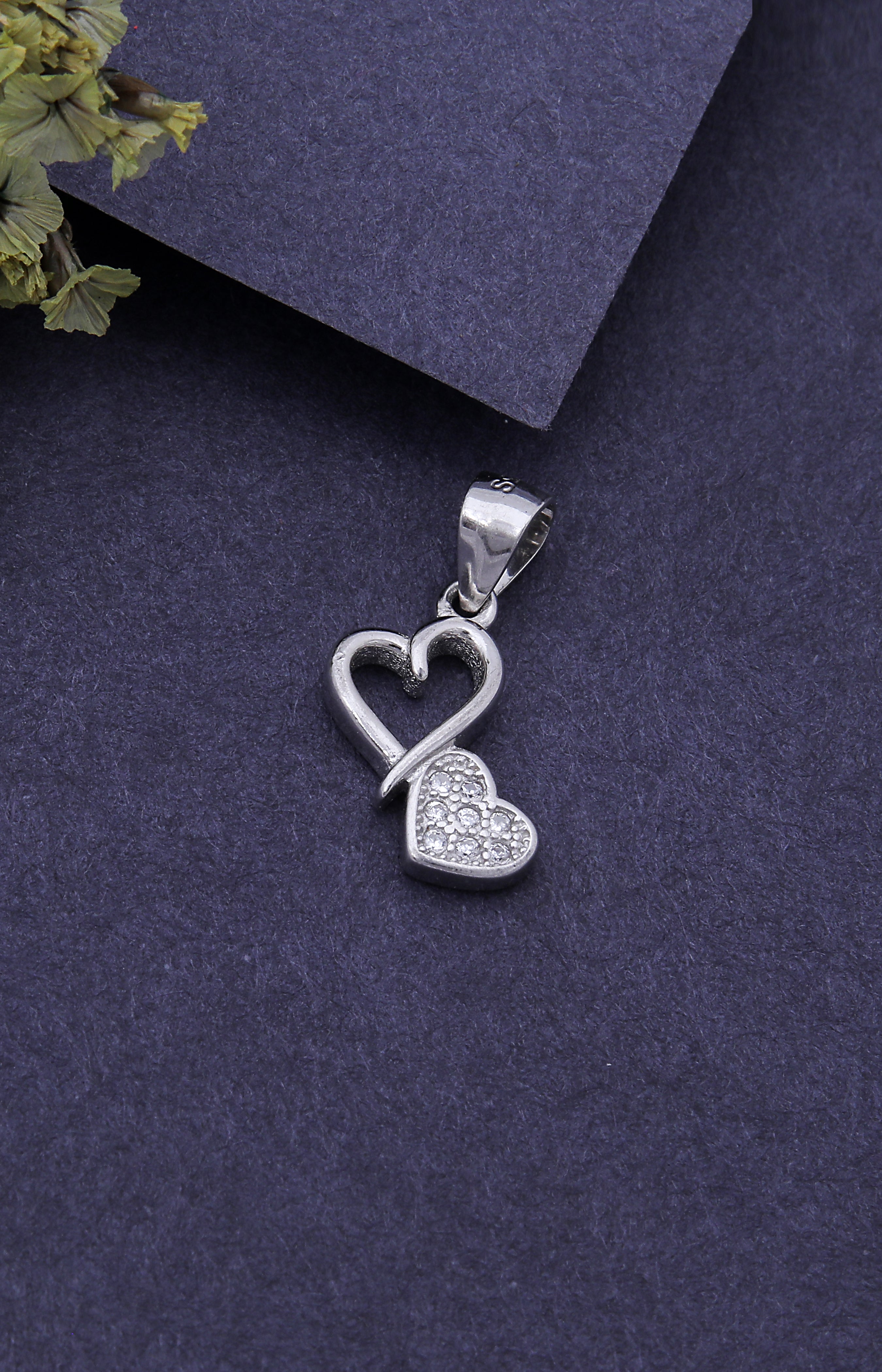 Silver Double Heart Pendant