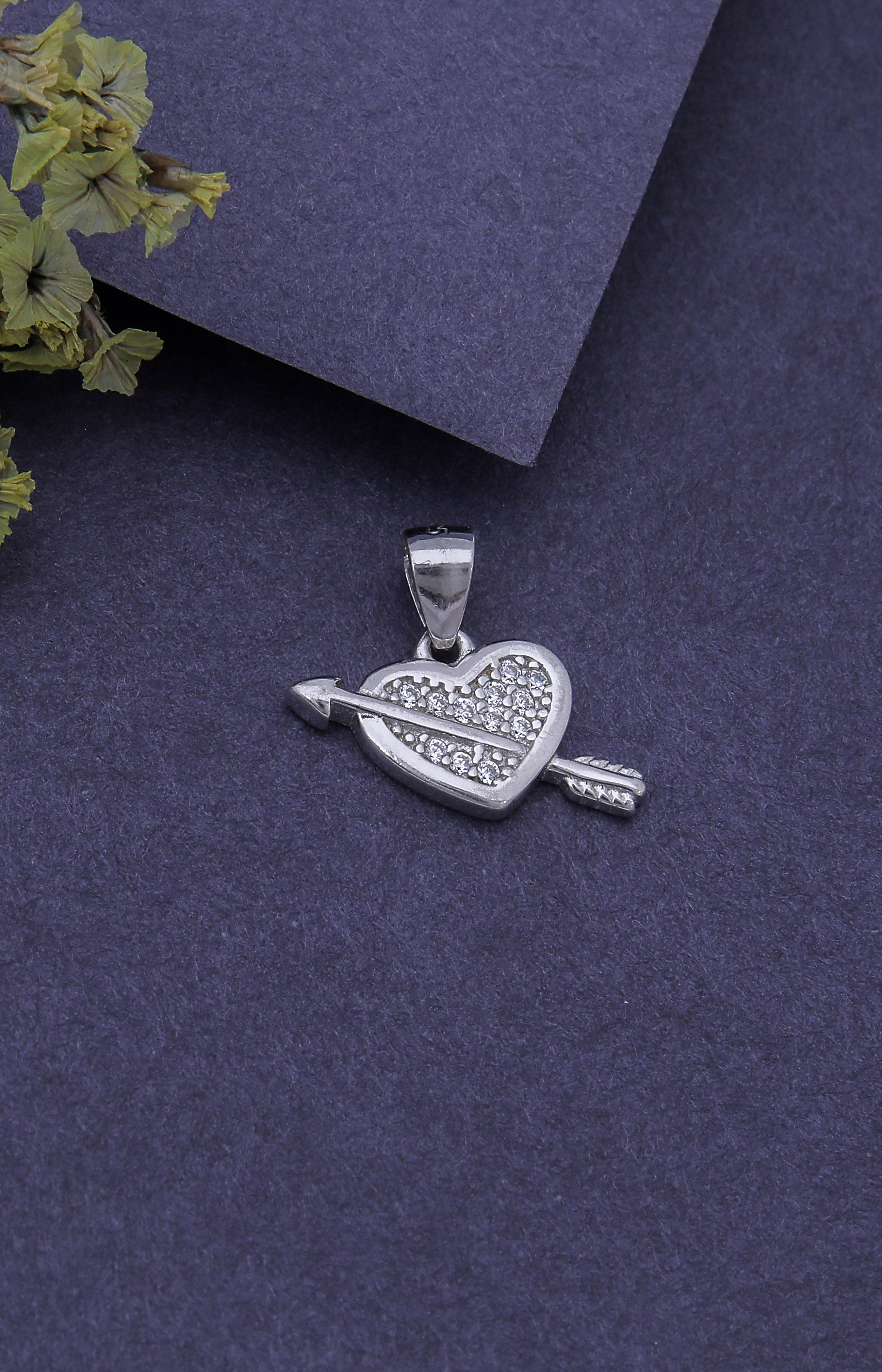 Silver Arrow Heart Pendant