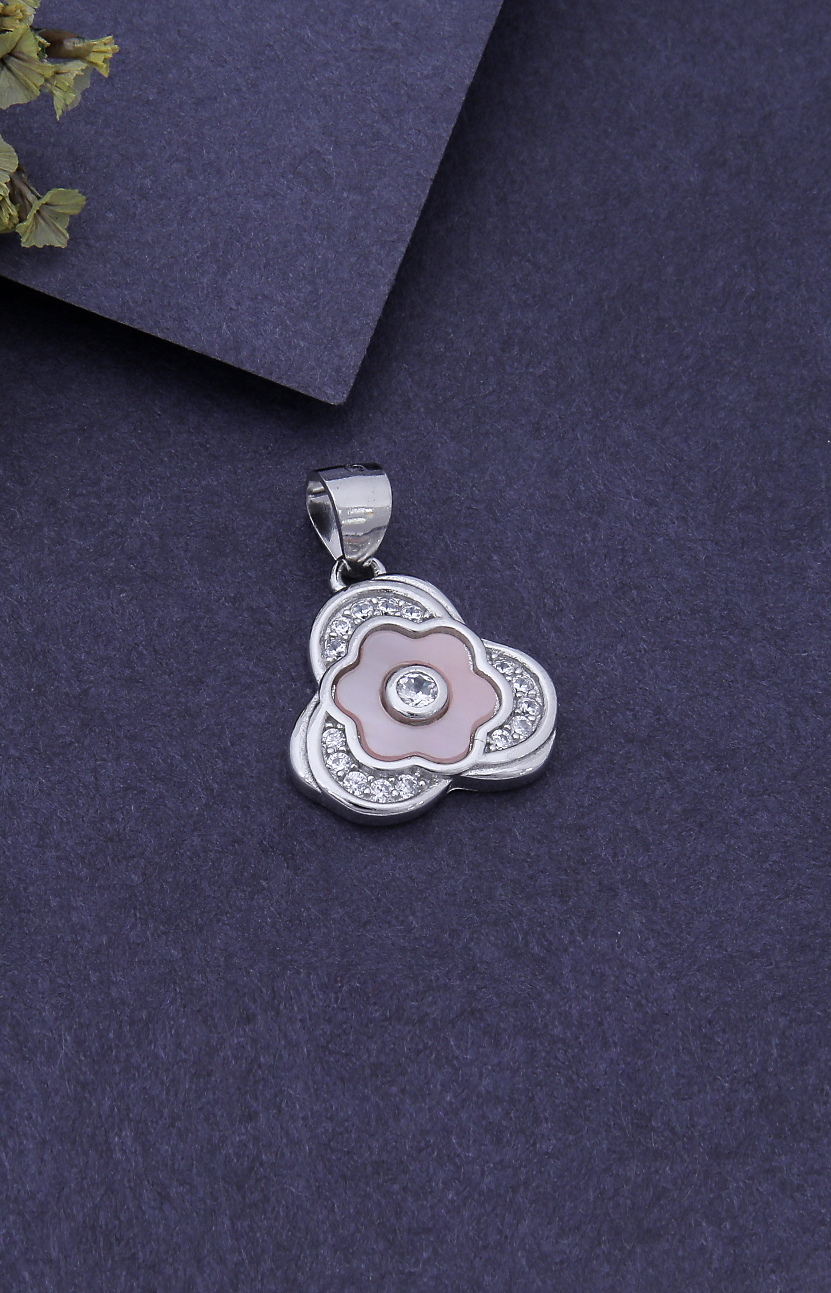 Silver Blush Bloom Silver Pendant