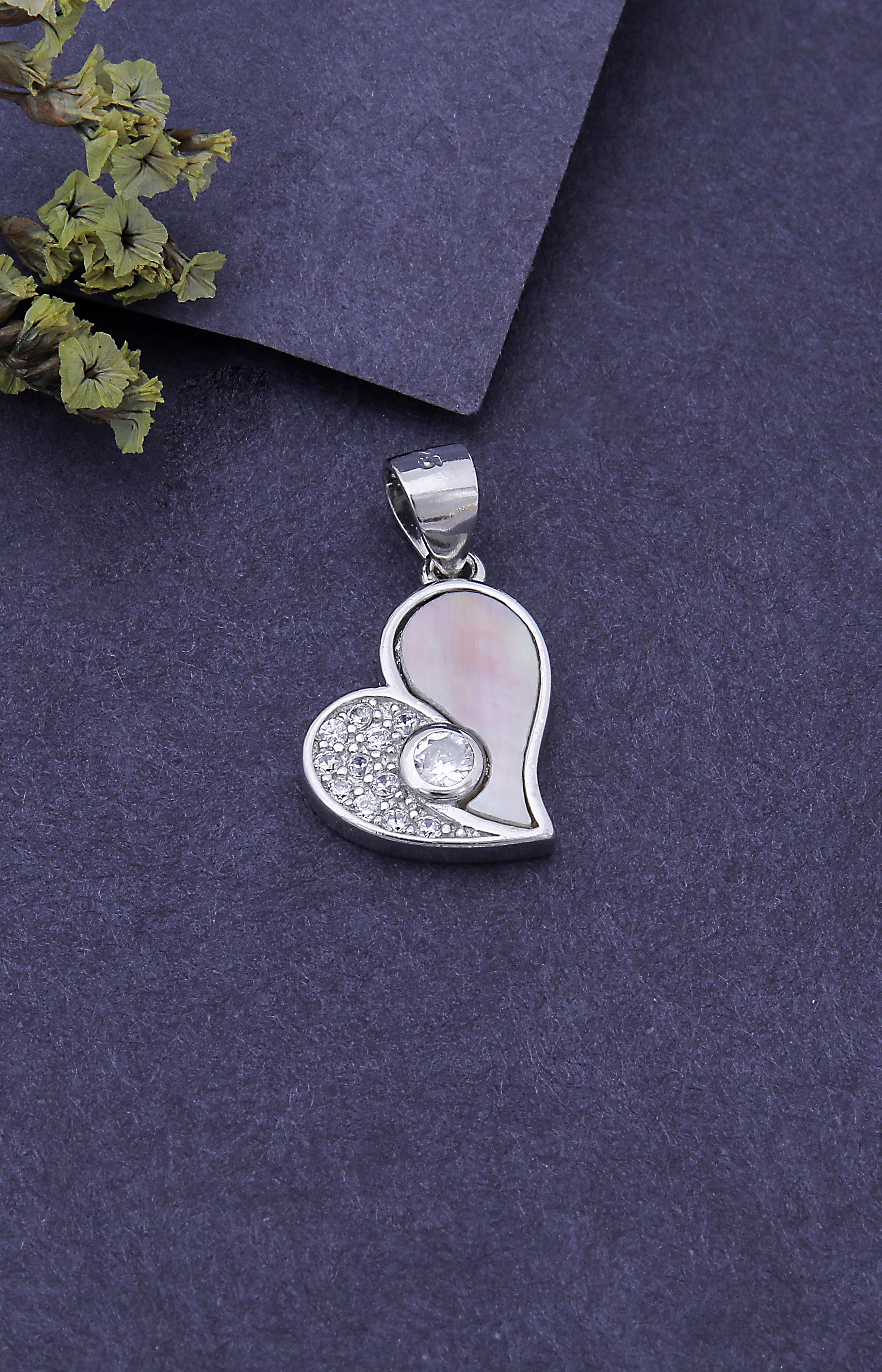 Silver Moonlit Heart Pendant