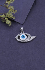 Silver Radiant Evil Eye Pendant