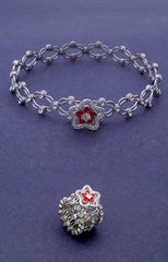 Silver Scarlet Bloom Transformable Ring-Bracelet