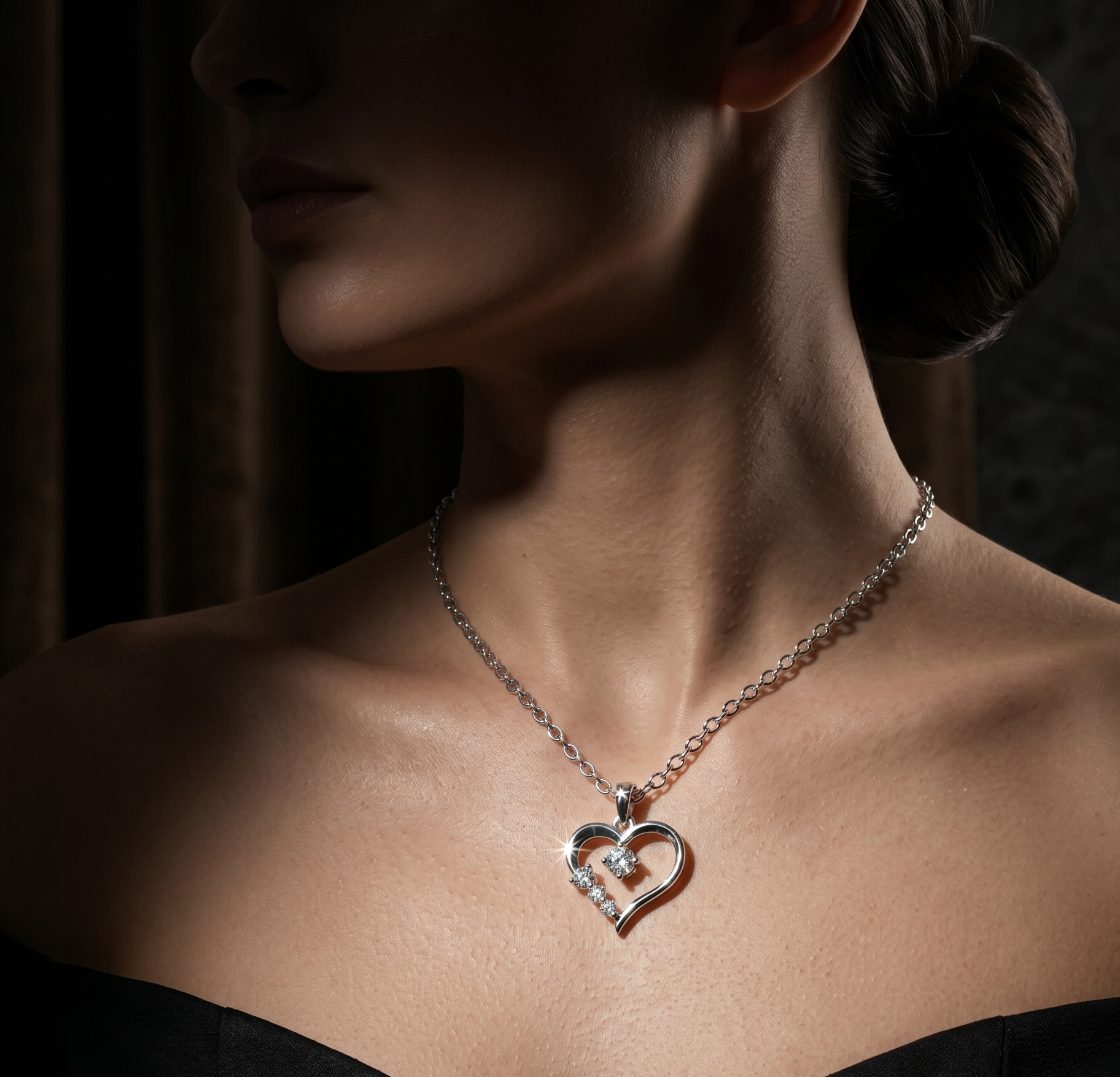 Celeste Heart Pendant Necklace